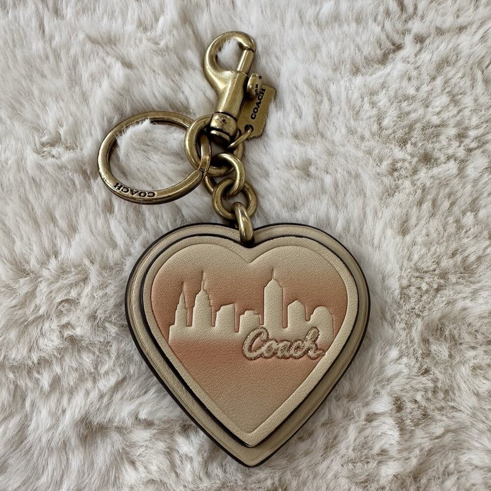 Coach C6605 X Jennifer Lopez Leather Heart Bag Charm Key Chain